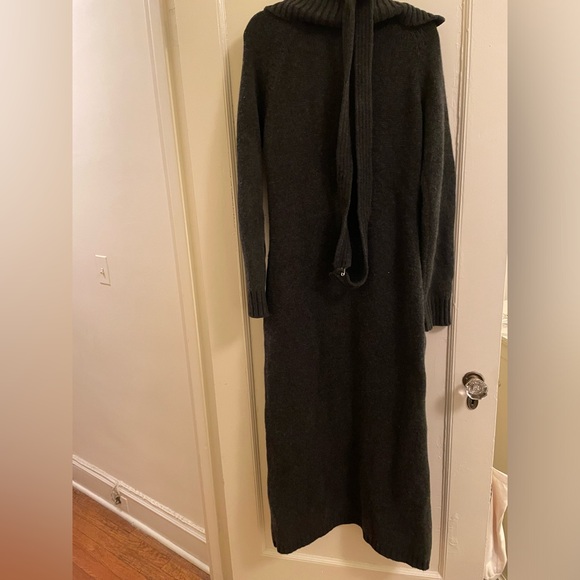 Celine Dark Gray Cashmere Sweater with Tie - size small - EUC - Picture 2 of 10